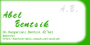 abel bentsik business card